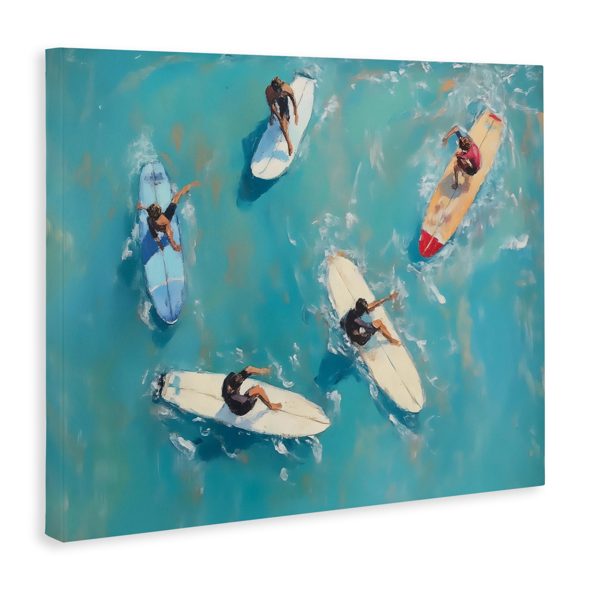 Stupell Industries Group of Surfers at Sea Canvas Wall Art, design by LSR Design Studio