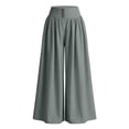 thumbnail image 6 of Mifsaly High Waisted Wide Leg Palazzo Pants Women Button Down Front Smocked Flowy Pant with Pockets Loose Fit Casual Summer Beach Vacation Clothes, 6 of 6
