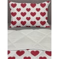 thumbnail image 3 of Vintage Valentine Comforter & Sham Bedding Set, Monochrome Romantic Simple Design of Continuous Classic Hearts, 3 pcs Duvet Set Microfiber Filling Quilt, 5 Sizes, Vermilion Off White, by Ambesonne, 3 of 4