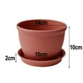 thumbnail image 3 of 2 Pcs Pot de Fleurs Rond en Plastique Épaissi avec Support Inférieur 14cm*10cm*10cm, 3 of 8
