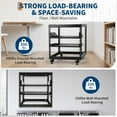 thumbnail image 4 of Towallmark 12U Open Frame Server Rack, 23''-40'' Adjustable Depth, Wall Mount & Free Standing Network Rack with 4 Lockable Casters & 2pcs 1U Server Rack Shelf, Holds All Your IT/AV Equipment Rack, 4 of 6