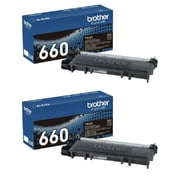 Brother Genuine TN660 High Yield Black Toner Cartridge, 2-Pack