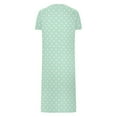 thumbnail image 5 of Dasayo Hospital Womens Nightgowns Short Sleeve Green Zipper Nightgowns Polka Dot Side Split Pajamas Womens Sleepwear L, 5 of 7