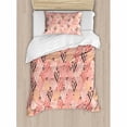 thumbnail image 3 of Coral Decor Queen Size Duvet Cover Set, Scribble Little and Big Different Size Heart Forms Love Valentines Mothers Day Theme, Decorative 3 Piece Bedding Set with 2 Pillow Shams, Coral, by Ambesonne, 3 of 3