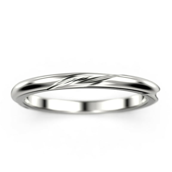 Twisting Wedding Ring 18K White Gold Over Silver Wedding Band