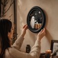 thumbnail image 4 of Spooky Ghost Halloween Oval Wall Art Framed Dark Academia Decor, 4 of 4