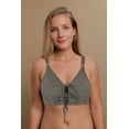 thumbnail image 3 of Women's Cottonique W12218 Latex Free Organic Cotton Drawstring Bra (Melange Grey 42DD), 3 of 4