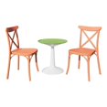 thumbnail image 1 of Strata Furniture 2 Xenia Polypropylene Chairs & Sprout Table in Coral/Green, 1 of 2