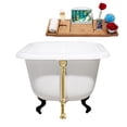 thumbnail image 5 of 48" Cast Iron R5101BL-GLD Soaking Clawfoot Tub and Tray with External Drain in Polished Gold and Matte Black Clawfeet, 5 of 10
