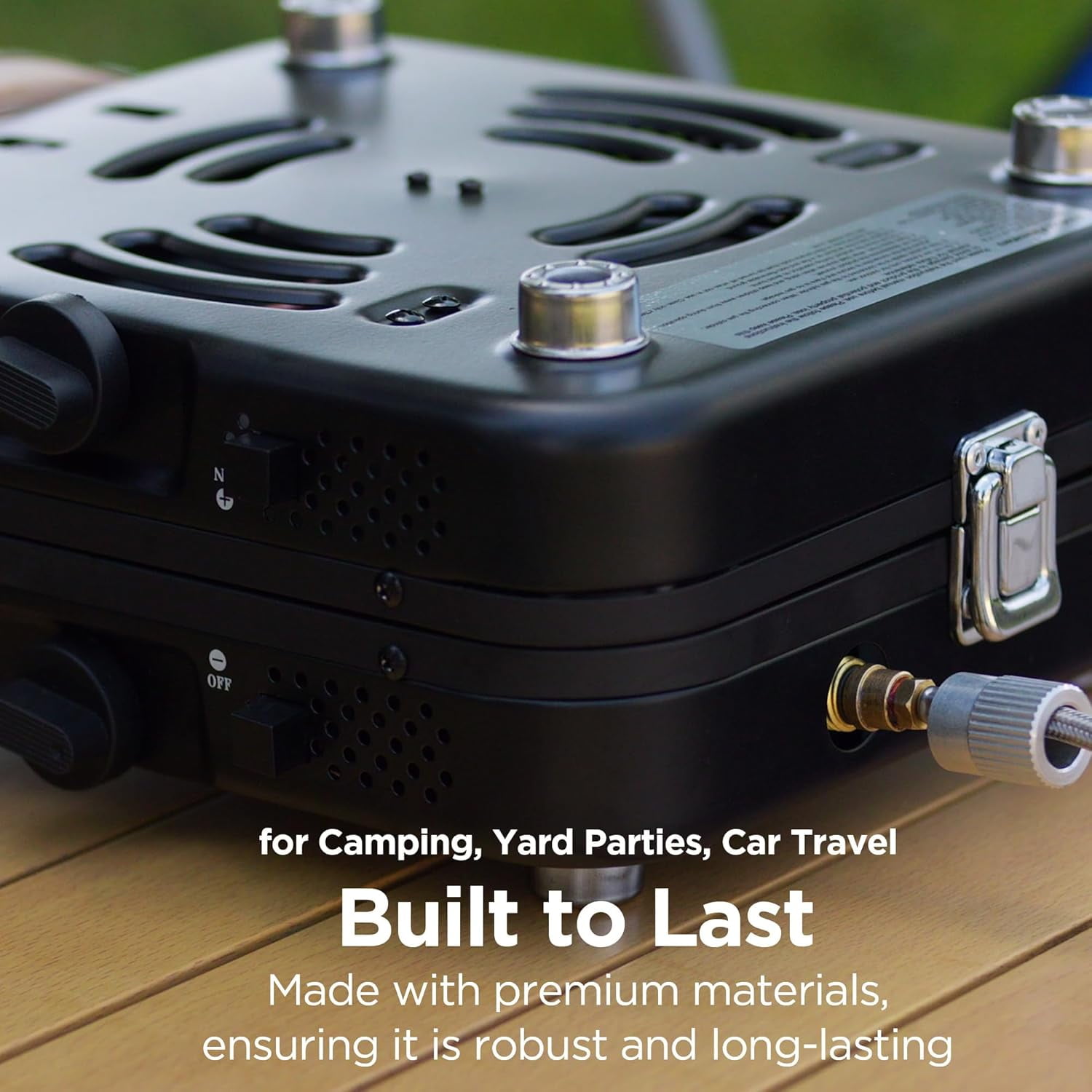 Propane Gas Stove, 17500 BTU, 2 Burner Folding Portable Camping Stove with Carrying Bag, Built to Last, Camp Stove for Camping, Car Travel, Yard Parties, Outdoor Cooking, Backpacking Grill Propane