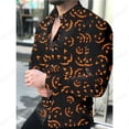 thumbnail image 1 of Camisas hawaianas de manga larga con estampado 3D de líneas doradas, camisa de moda para hombre, camisa de playa con cuello vuelto, blusa social, camisa 5XL, 1 of 6