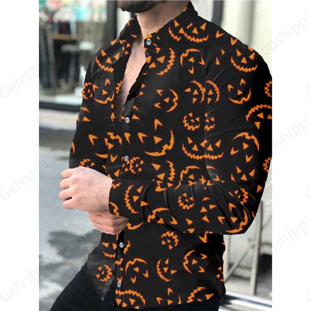 Camisas hawaianas de manga larga con estampado 3D de líneas doradas, camisa de moda para hombre, camisa de playa con cuello vuelto, blusa social, camisa 5XL