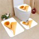 thumbnail image 1 of ABPHQTO Conos de helado Juego de alfombras de baño de 3 piezas Alfombra de baño Alfombra de contorno y tapa de inodoro, 1 of 2