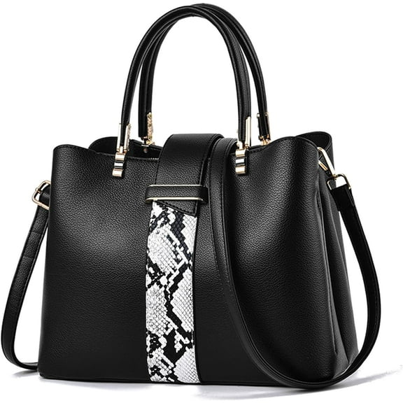 Fashion Women's Tote Bag Shoulder Snake Pattern PU Leather Big Capacity Vintage Handbag Crossbody Bags