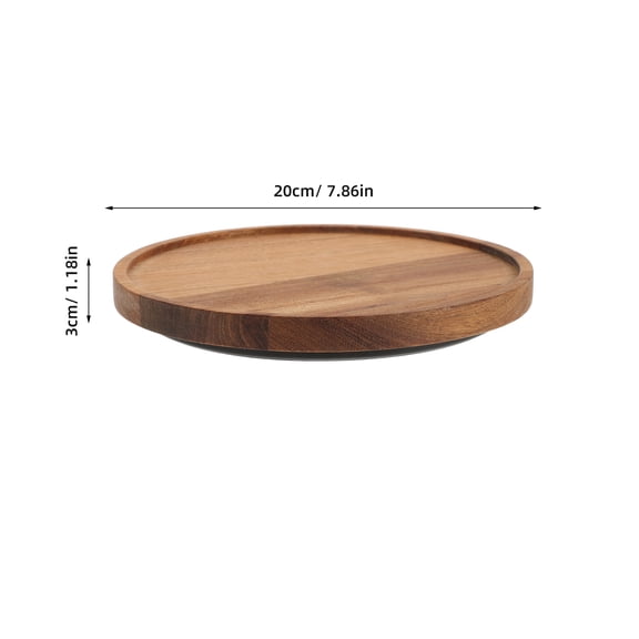 UPOUART Retro Style Rotating Round Wooden Serving Tray for Kitchen Countertop and Home Dining Use