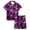 Dark Purple*, variant on RUTAYY Girls Pajama Set Short Sleeve Top and Shorts Halloween Bat Moon Graphic Comfortable Nightwear Orange