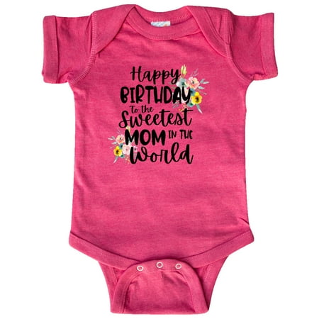 

Inktastic Happy Birthday to the Sweetest Mom in the World Gift Baby Girl Bodysuit