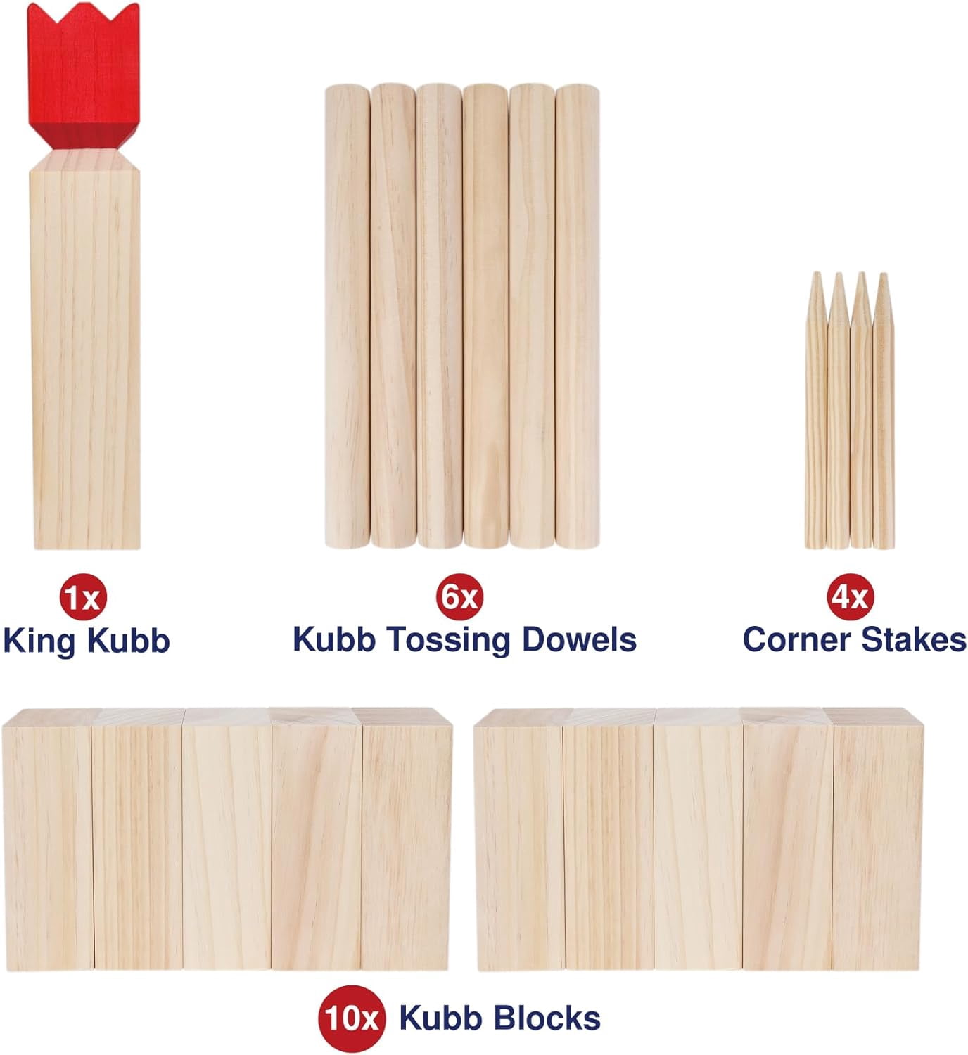 Kubb Yard Game Set - Fun, Interactive Outdoor Family Games for Adults and Kids, Durable Blocks with Travel Bag, Perfect for Backyards, Lawn, and Beach