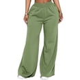 thumbnail image 3 of Stralyhd Womens Sweatpants Baggy Wide Leg High Waist Fall Sweat Pants Casual Fashion Pants with Pockets Light Green XL, 3 of 5
