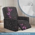 thumbnail image 3 of FKELYI Butterfly Leopard Print Reclining Chair Slipcover 4 Pcs Stretch Recliner Cover Fitted Sofa Couch Cover with Pocket Anti-Dust Furniture Protector for Armchair, 3 of 7