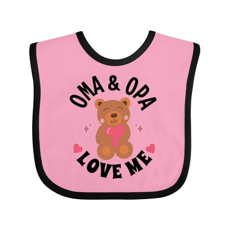 

Inktastic Oma and Opa Love Me Grandchild Bear Girls Baby Bib