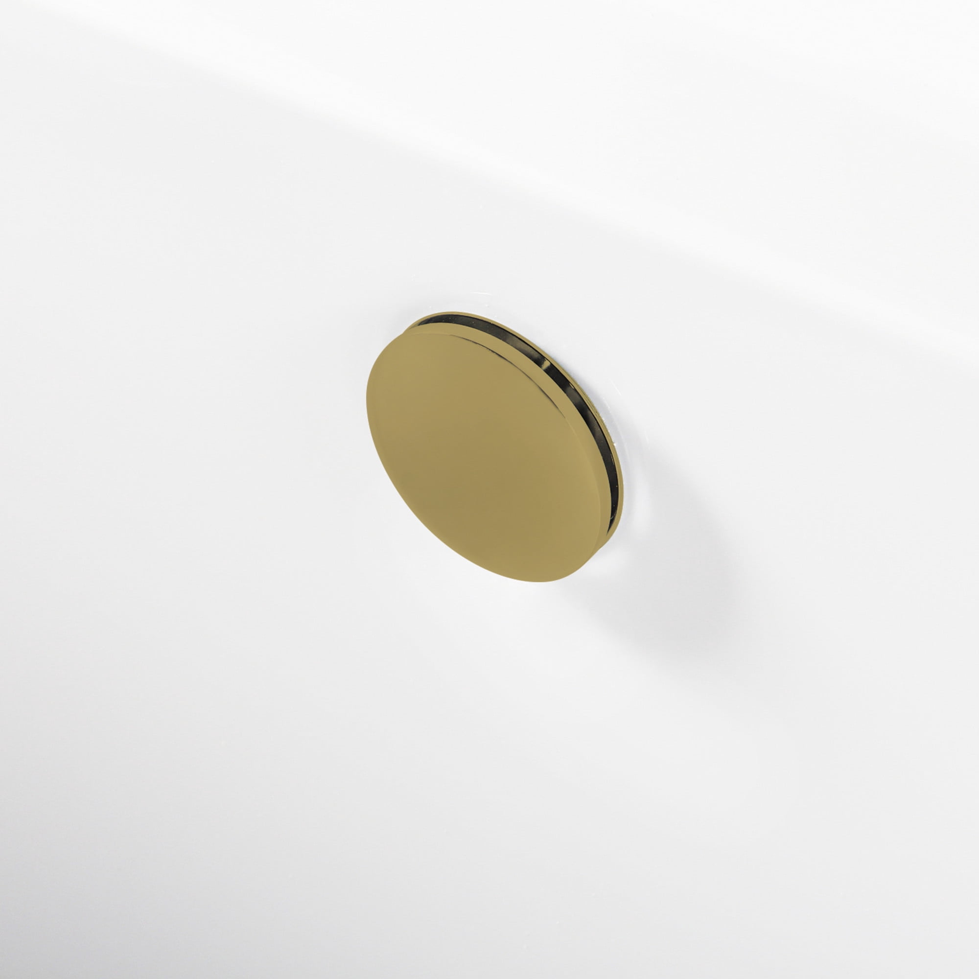 Kingston Brass VTDE673321M7 67" Acrylic Rectangular Double Ended Freestanding Tub with Overflow/Drain Assembly, Glossy White/Brushed Brass