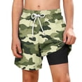 thumbnail image 2 of ATOGUTA Swim Shorts for Boys with Liner Bathing Suits Summer Quick Dry Swimwear Swim Trunks Size 5T-14, Green, 2 of 6