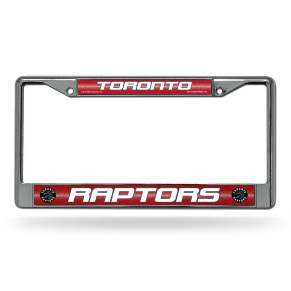Toronto Basketball Raptors Standard Size Chrome License Plate Frame - It Sparkles!