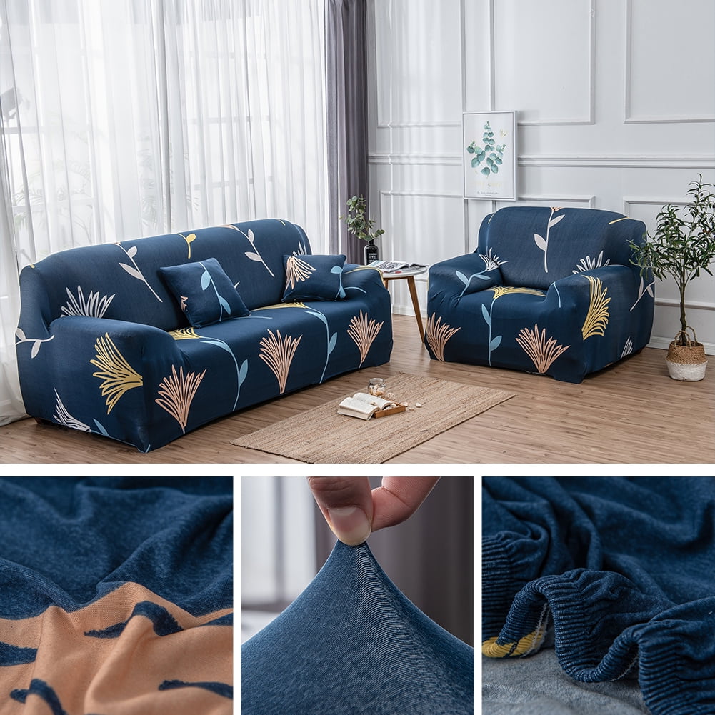 1 2 3 4 Seater Printed Sofa Cover Couch Slipcover, Elastic Stretch Armchair / Loveseat / Couch Sectional Sofa Slipcover Furniture with 1 Pillowcase Protector Dog Pet