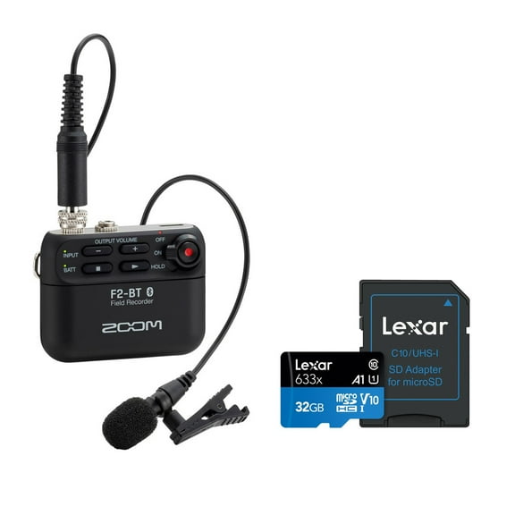 Zoom F2 Bluetooth Field Recorder with 32GB microSD Memory Card
