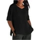 thumbnail image 1 of Vestidos Casuales Para Mujer, Blusas De Mujer De Moda Blusa de verano para mujer, con cuello en V, manga corta, holgada, con botones y lino, 1 of 5