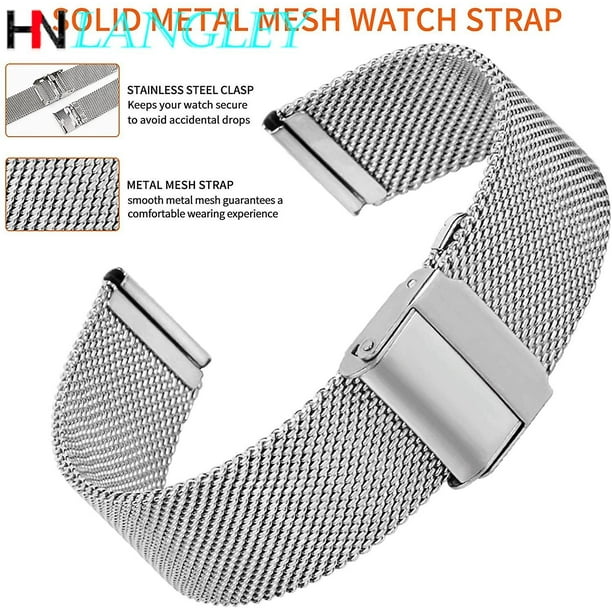 Milanese Watch Band Stainless Steel Wristband Replacement Strap Width 12mm 13mm 14mm 16mm 17mm 18mm 19mm 20mm 22mm With Tool Pin Walmart en linea