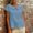 Sky Blue, variant on Womens Summer Tops Crewneck Shot Sleeve Solid Casual Daily Shirt Orange L