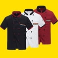 thumbnail image 3 of Uniforme de chef de manga corta de verano para hombre, camisa básica de chef para catering, panadería, hotel y restaurante, talla 2XL, 3 of 7