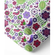 Bacati - Botanical Crib/Toddler Bed Fitted Sheets 100% Cotton Percale, Purple/Multi, 2-Pack