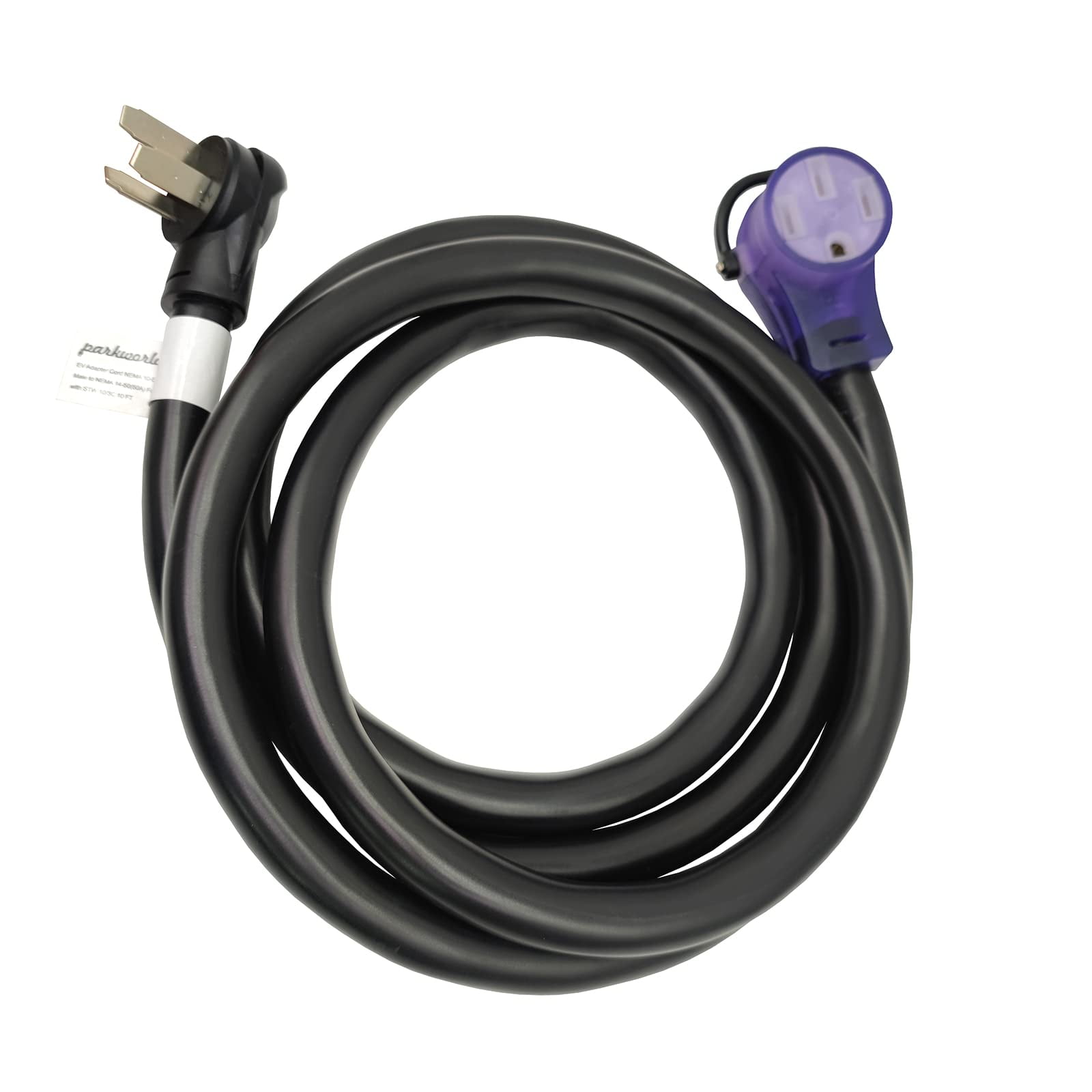 Parkworld 885484A-10FT NEMA 10-50P to EV 14-50R Tesla UMC EV Adapter Cord (for EV Charging only, NOT for RV) 6AWG/3C, 50A