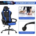 thumbnail image 3 of BIQWBIC Gaming Chair, High-Back Ergonomic Video Game Chair for Teen, with Adjustable Seat, Lumbar Support, Armrest and Headrest, Blue, 3 of 7