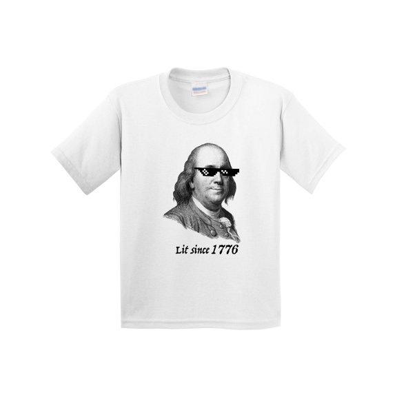 Inktastic Lit Since 1776 Lit Ben Franklin Youth T-Shirt