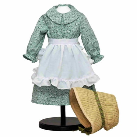Little House On The Prairie Green Calico Dress With Bonnet A Sized Perfectly For 18 American Dolls Little House On The Prairie Green Calico Dress With Bonnet A Sized Perfectly For 18 American Dolls