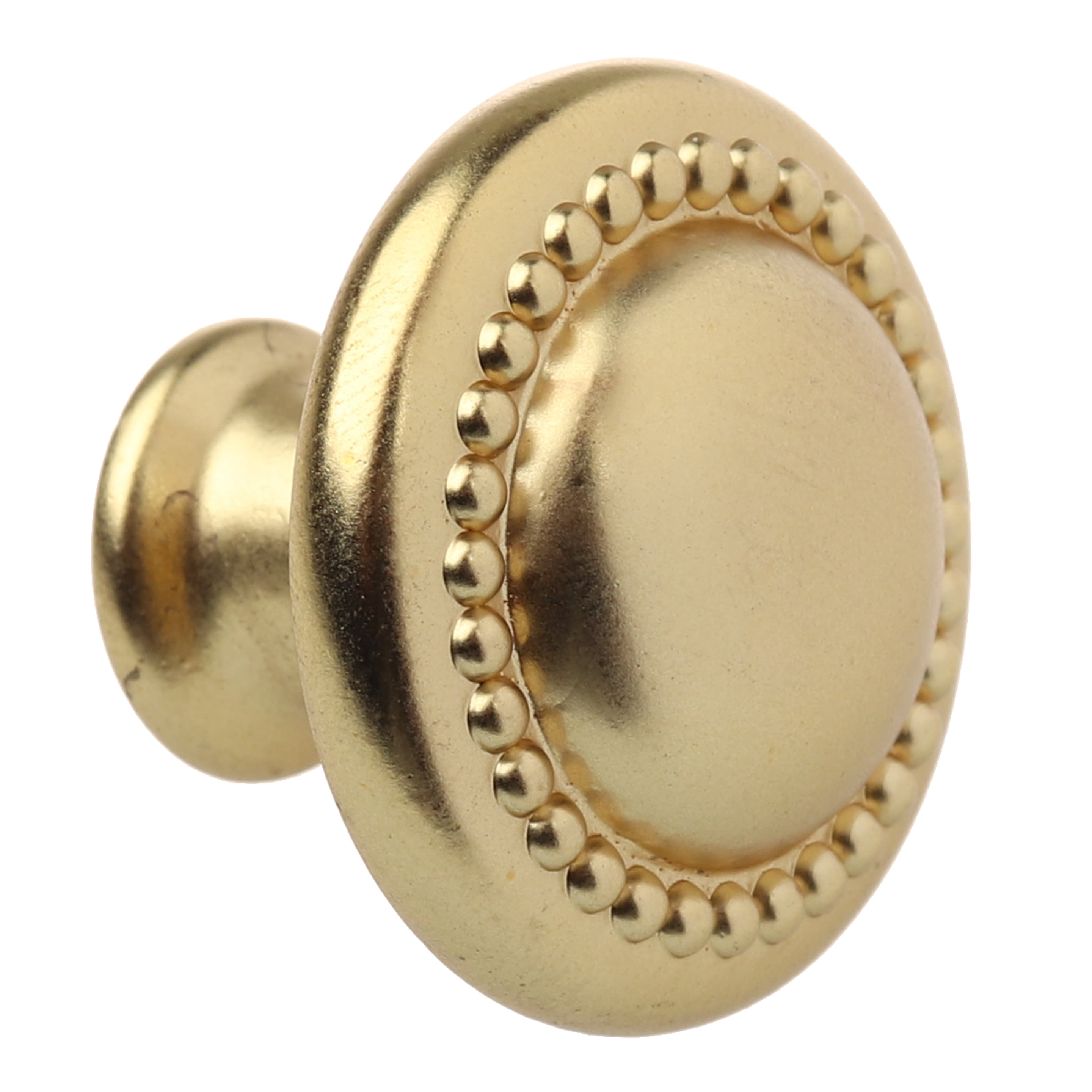 GlideRite 1.25 in. Round Beaded Cabinet Knobs, Brass Gold, Pack of 10