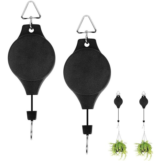 ADVEN 2PCS Hanging Basket Pulley Heavy Duty Plant Pulley Hook