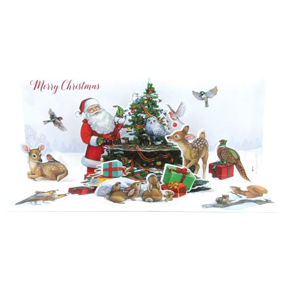 Up With Paper Pop-Up Panoramic Sound Greeting Card - Outdoor Tree Trimming