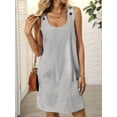 thumbnail image 5 of Summer Dress for Women Sleeveless Tank Dress with Pockets Casual Short A Line Dress Crewneck Sundress 2025 Black L, 5 of 7