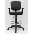 thumbnail image 3 of Scranton & Co Modern Faux Leather Swivel Drafting Stool in Black, 3 of 6