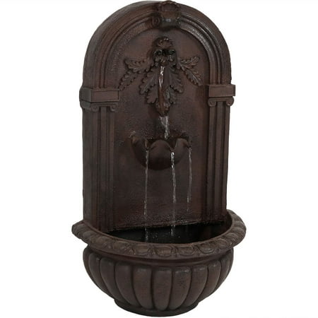Sunnydaze 27 H Electric Polystone Florence Outdoor Wall-Mount Water Fountain Iron Finish