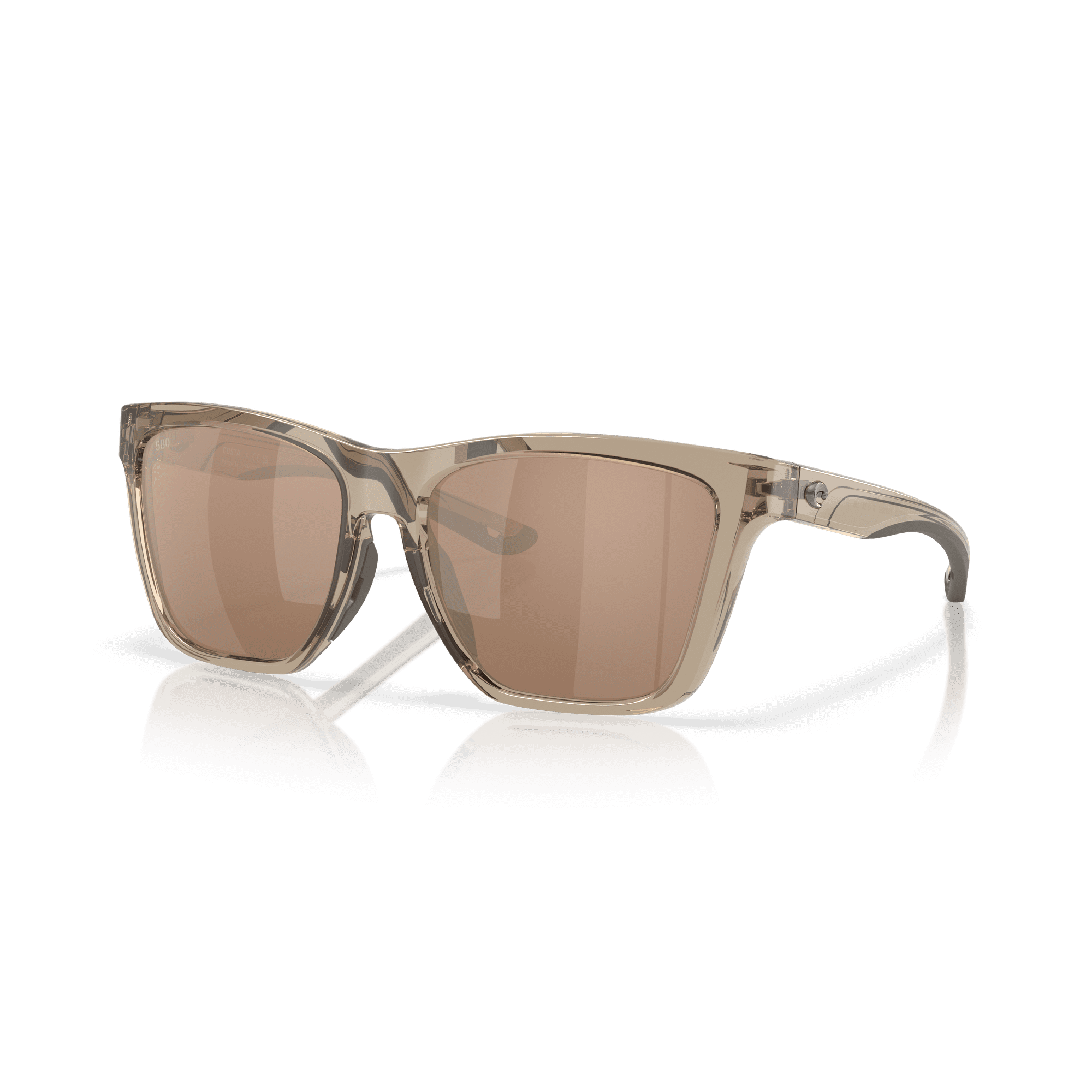 Costa Del Mar Panga II 580G Glass Polarized Sunglasses for Ladies - Taupe/Copper Silver Mirror - X-Large