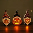 thumbnail image 4 of Muñeca sin rostro de Halloween con luz LED Decorativa ornamental Calabaza pintada a mano Decoración de Halloween Configuración de fiesta Muñeca de gnomo de Halloween de madera Ornam, 4 of 5