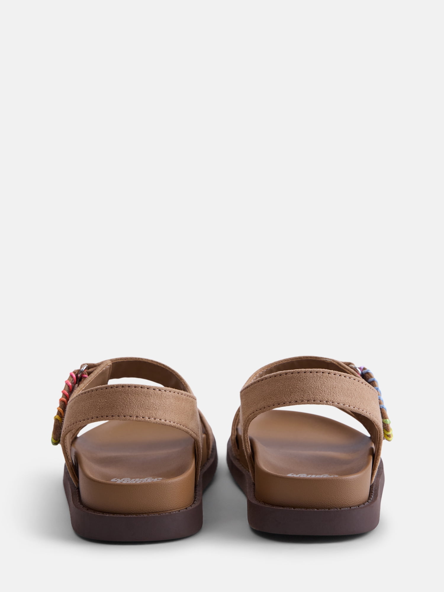 Wonder Nation Toddler, Little, and Big Girls Rainbow Stitch Sandals