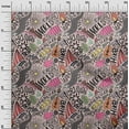 thumbnail image 3 of oneOone Velvet Light Pink Fabric Writing World Trip Doodle Sewing Craft Projects Fabric Prints By Yard 58 Inch Wide, 3 of 4