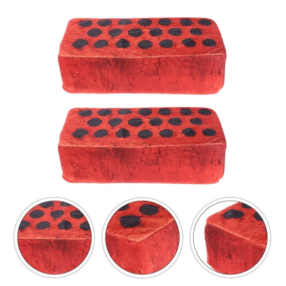 ifundom Plush Toy Brick Kid Brown 2-Piece Sofa Cushion Set Soft Comfortable Kids Room Decor